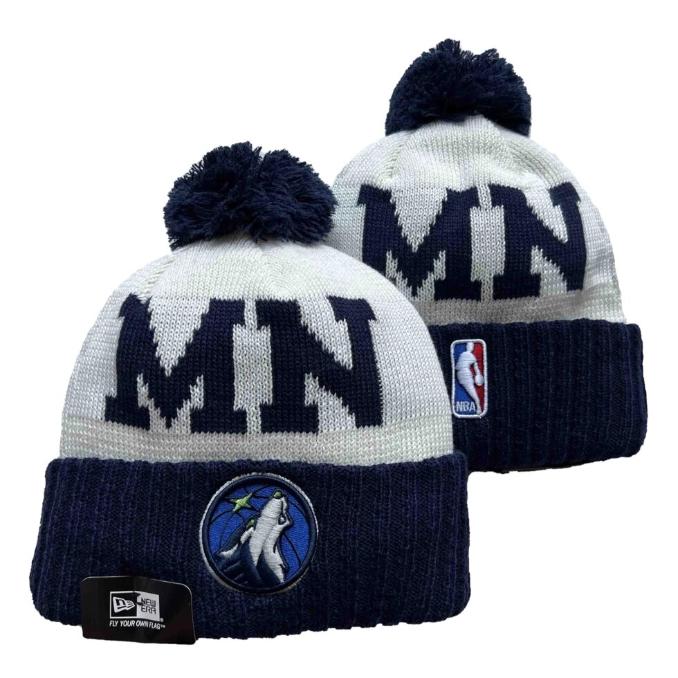 В'язані зимові шапки з логотипами NBA Minnesota Timberwolves від компанії Basket Family - фото 1