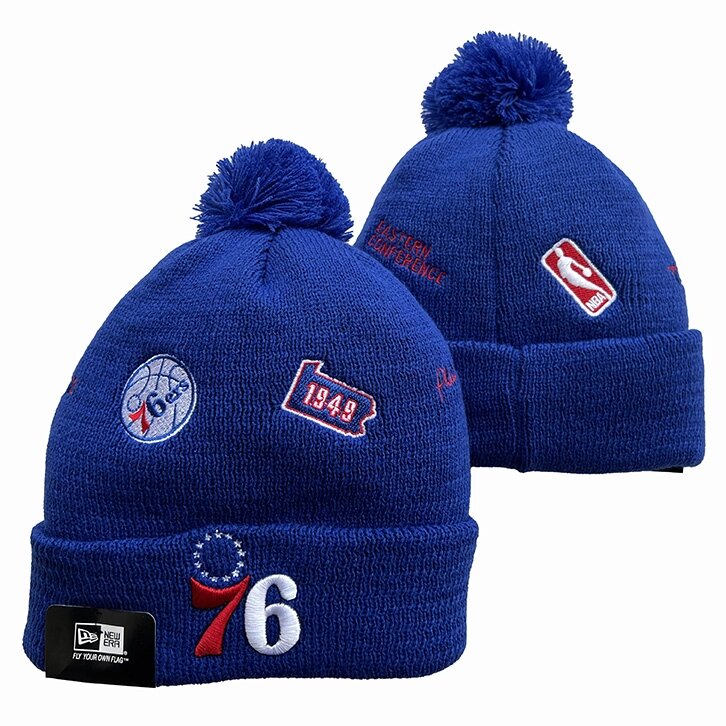 В'язані зимові шапки з логотипами NBA Philadelphia 76ers від компанії Basket Family - фото 1