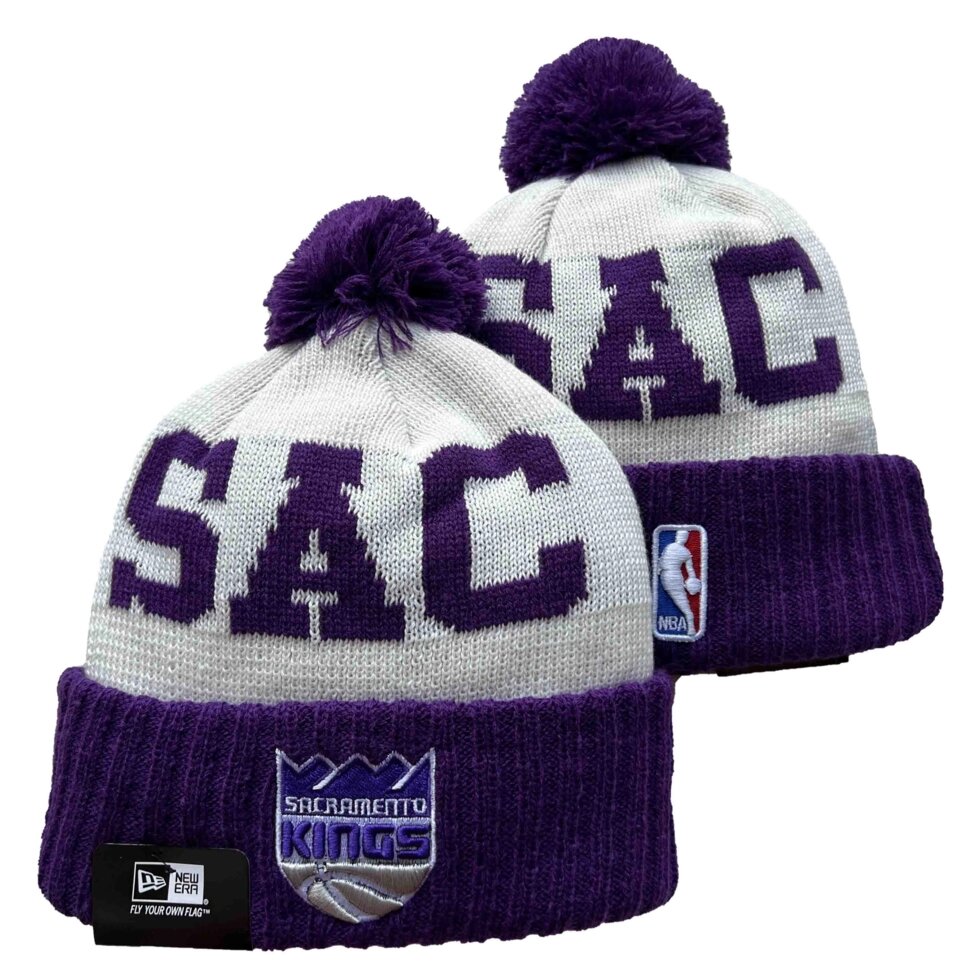 В'язані зимові шапки з логотипами NBA Sacramento Kings від компанії Basket Family - фото 1