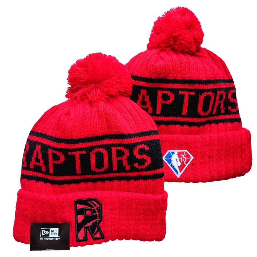 В'язані зимові шапки з логотипами NBA Toronto Raptors від компанії Basket Family - фото 1