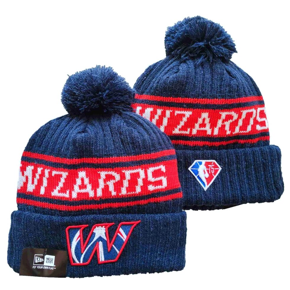 В'язані зимові шапки з логотипами NBA Washington Wizards від компанії Basket Family - фото 1