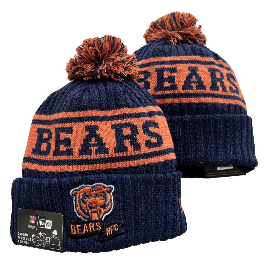 В'язані зимові шапки з логотипами NFL Chicago Bears від компанії Basket Family - фото 1