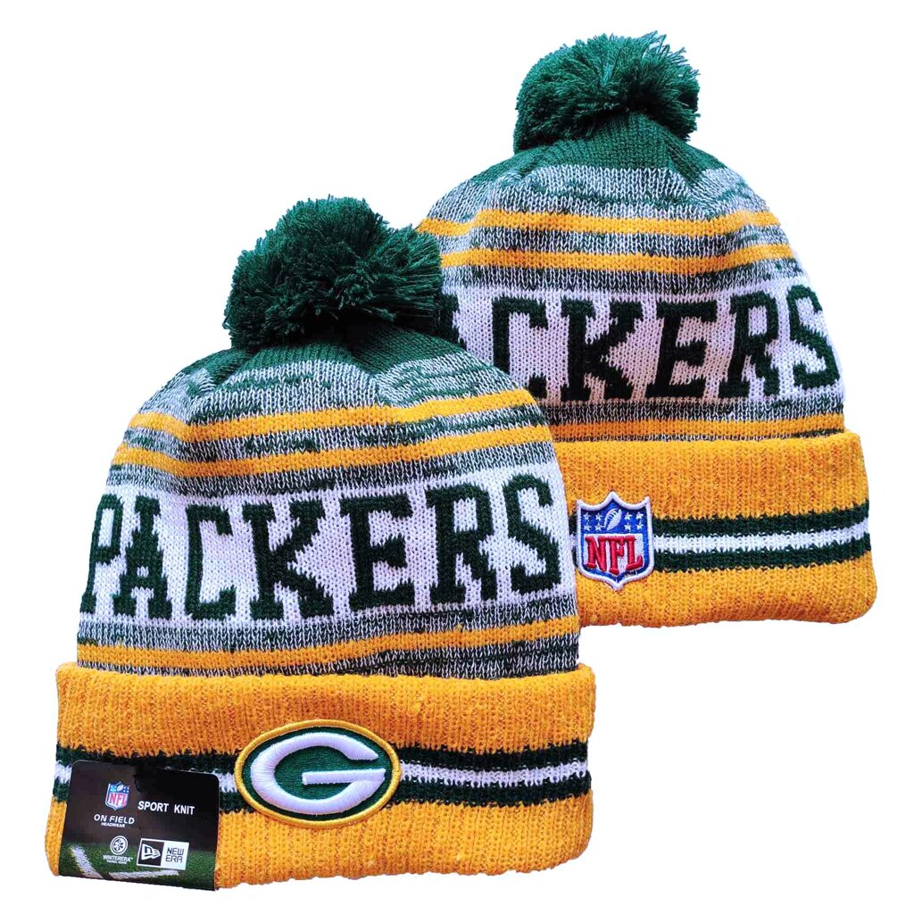 В'язані зимові шапки з логотипами NFL Green Bay Packers від компанії Basket Family - фото 1