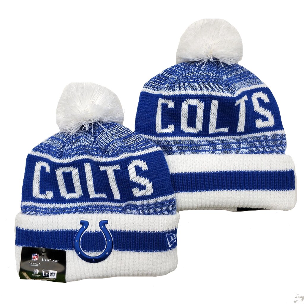В'язані зимові шапки з логотипами NFL Indianapolis Colts від компанії Basket Family - фото 1