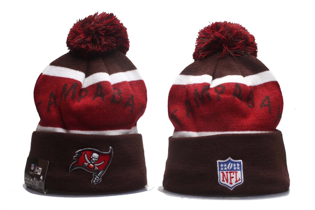 В'язані зимові шапки з логотипами NFL Tampa Bay Buccaneers від компанії Basket Family - фото 1