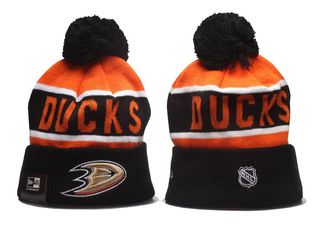 В'язані зимові шапки з логотипами NHL Anaheim Ducks від компанії Basket Family - фото 1
