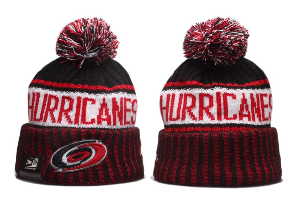 В'язані зимові шапки з логотипами NHL Carolina Hurricanes від компанії Basket Family - фото 1