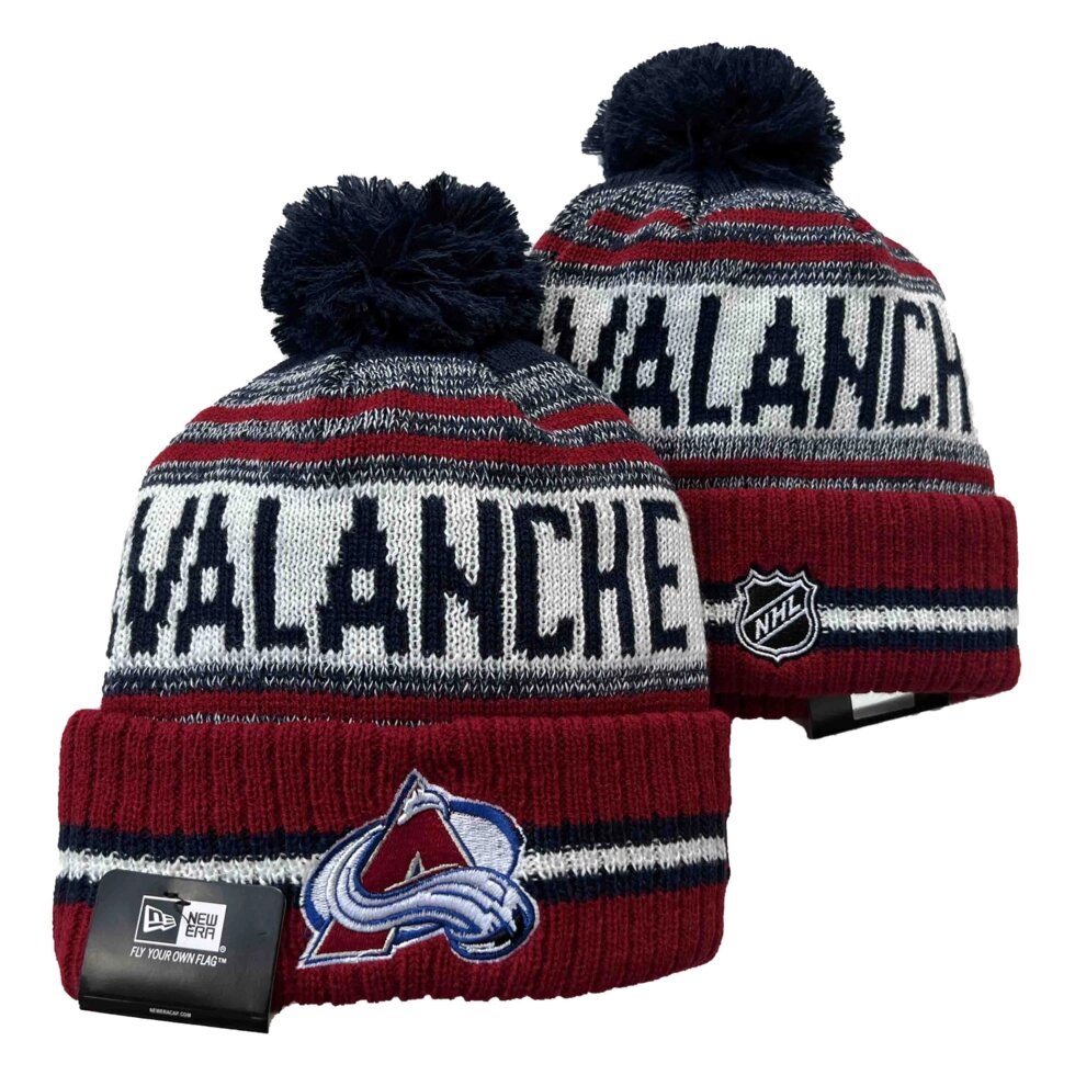 В'язані зимові шапки з логотипами NHL Colorado Avalanche від компанії Basket Family - фото 1
