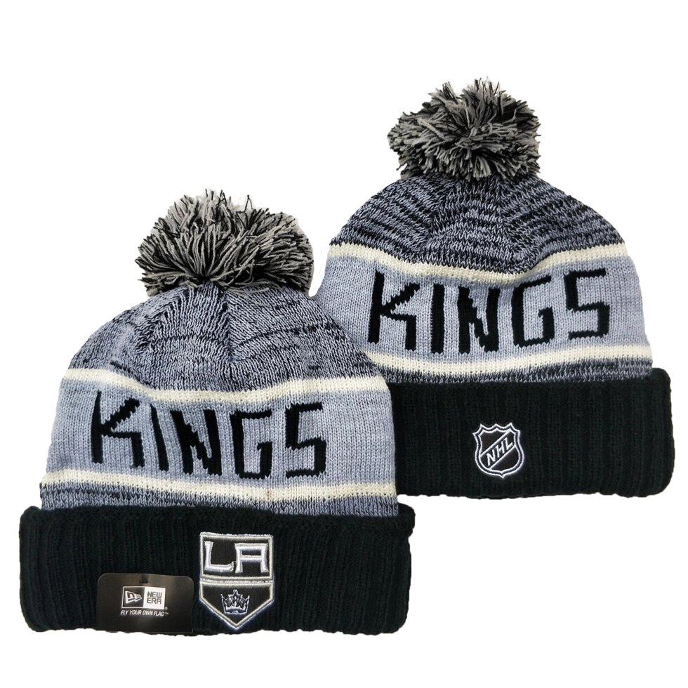 В'язані зимові шапки з логотипами NHL Los Angeles Kings від компанії Basket Family - фото 1