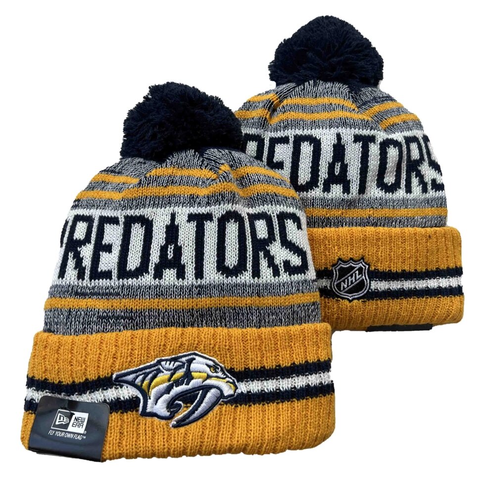 В'язані зимові шапки з логотипами NHL Nashville Predators від компанії Basket Family - фото 1