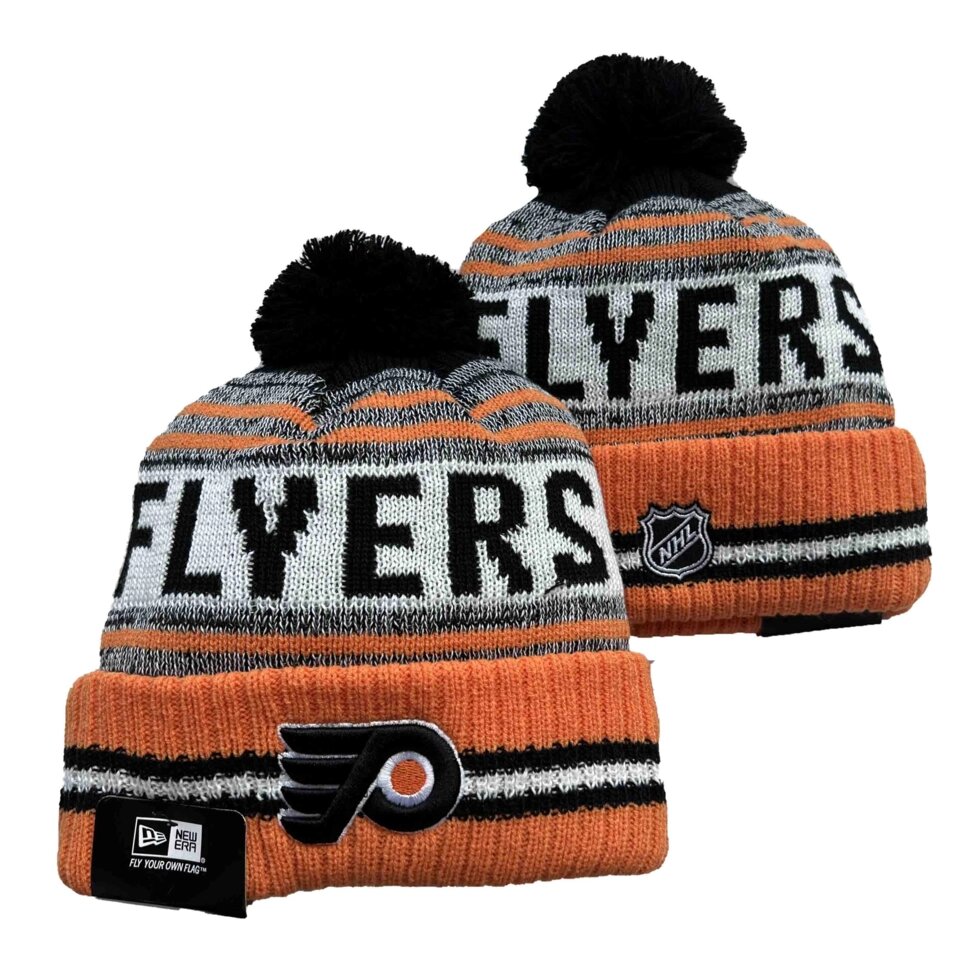 В'язані зимові шапки з логотипами NHL Philadelphia Flyers від компанії Basket Family - фото 1