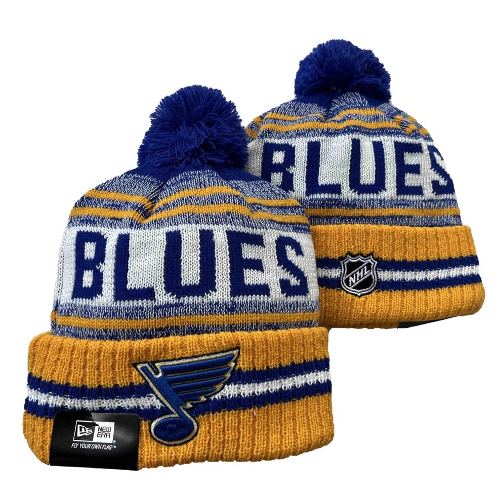 В'язані зимові шапки з логотипами NHL St. Louis Blues від компанії Basket Family - фото 1