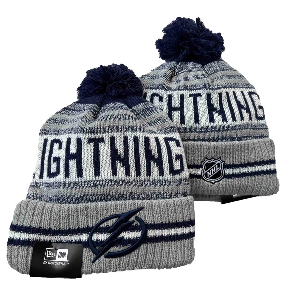 В'язані зимові шапки з логотипами NHL Tampa Bay Lightning від компанії Basket Family - фото 1