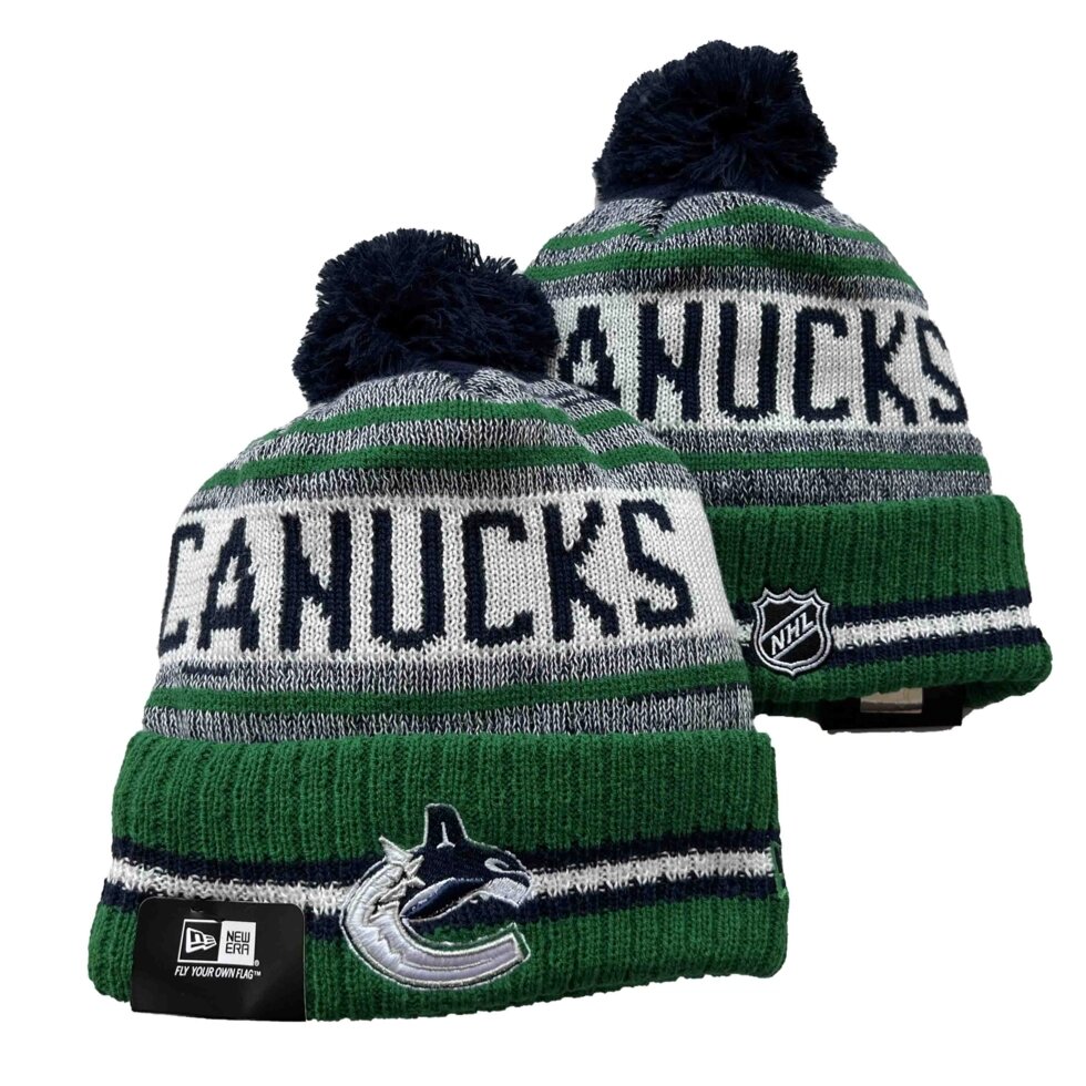 В'язані зимові шапки з логотипами NHL Vancouver Canucks від компанії Basket Family - фото 1