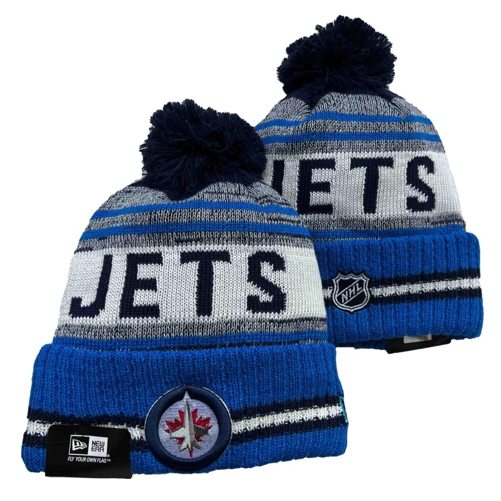 В'язані зимові шапки з логотипами NHL Winnipeg Jets від компанії Basket Family - фото 1