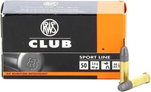 Патрон нарізний RUAG RWS Club кал. 22 LR куля RN маса 2.6 г/40 гран 50 шт