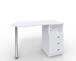 Манікюрний стіл білий з висувними ящиками та зручною стільницею M100 "Естет"