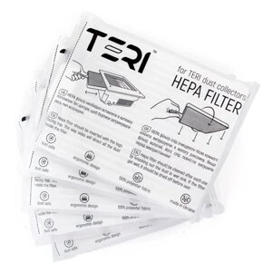 Комплект 5 штук HEPA-фільтрів для врізних витяжок Teri 500, Teri 600 і Teri Turbo