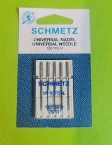 Голки для швейної машини Schmetz Universal NEEDLE 130/705H №75 (набір -5шт)