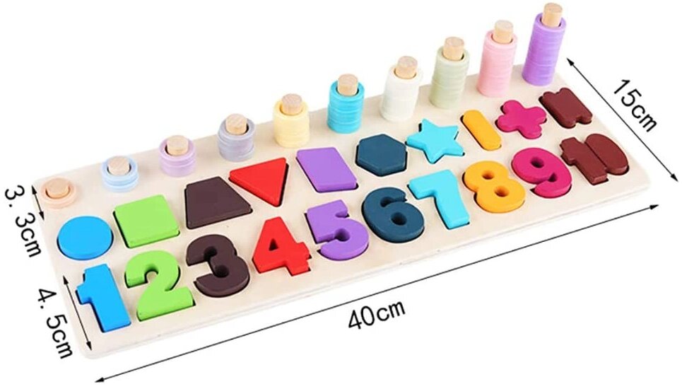 Дитяча розвиваюча іграшка 3 в 1 логарифмічна дошка головоломка від компанії Книгарня БУККАФЕ - фото 1