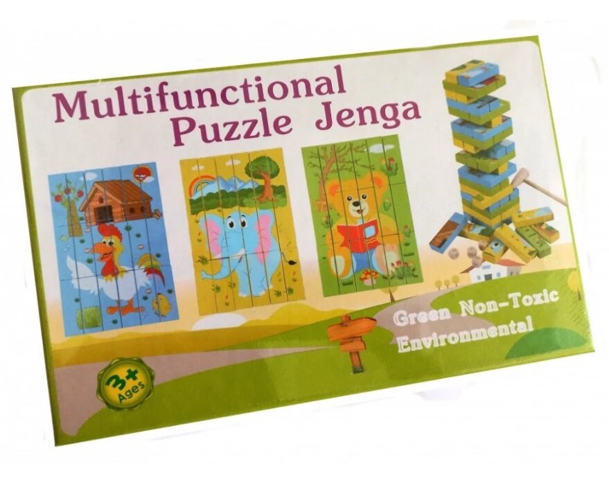 Джанга-пазл дерев'яна Multifunctional Puzzle Jenga 30980 (Strateg) від компанії Книгарня БУККАФЕ - фото 1