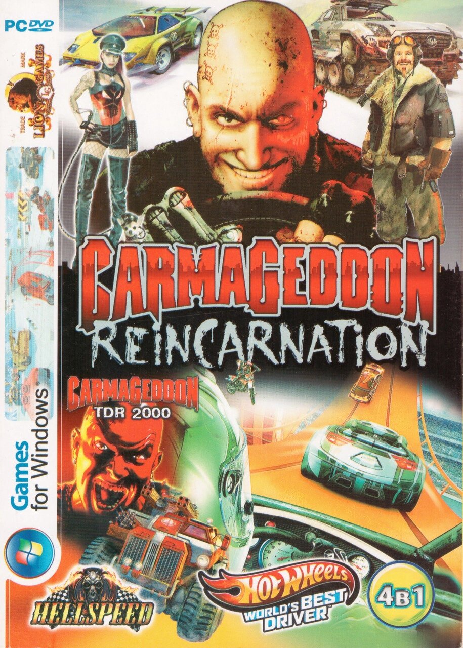 Комп'ютерна гра 4в1: Carmageddon: Reincarnation. Carmageddon TDR 2000. Hot Wheels World's Best Driver (PC DVD) від компанії Книгарня БУККАФЕ - фото 1