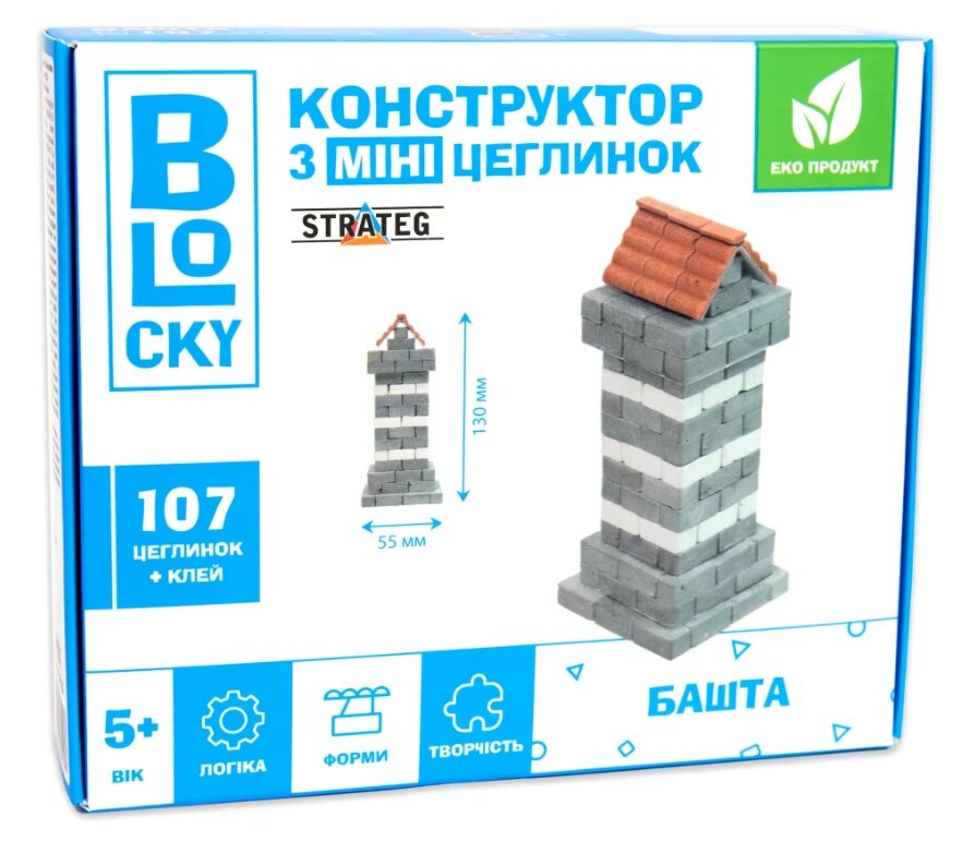 Набір для творчості будівельний з міні-цеглинок BLOCKY Башта 31022 (Strateg) від компанії Книгарня БУККАФЕ - фото 1