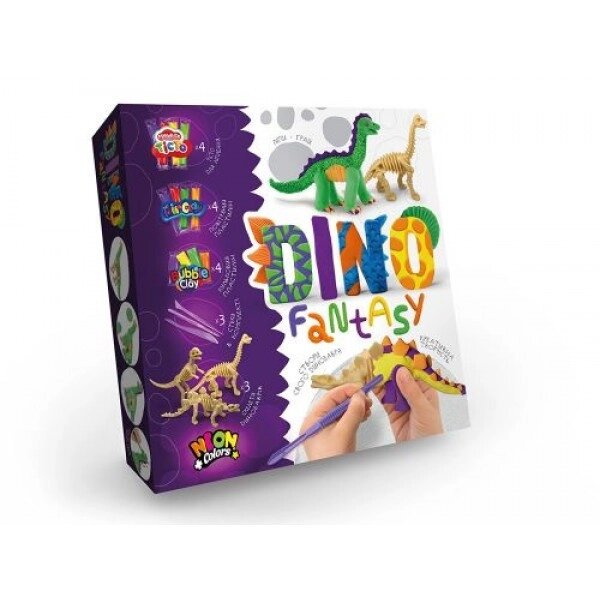 Набір креативного творчості "Dino Fantasy" 18 елементів DF-01-01U (Danko Toys) (укр.) від компанії Стродо - фото 1