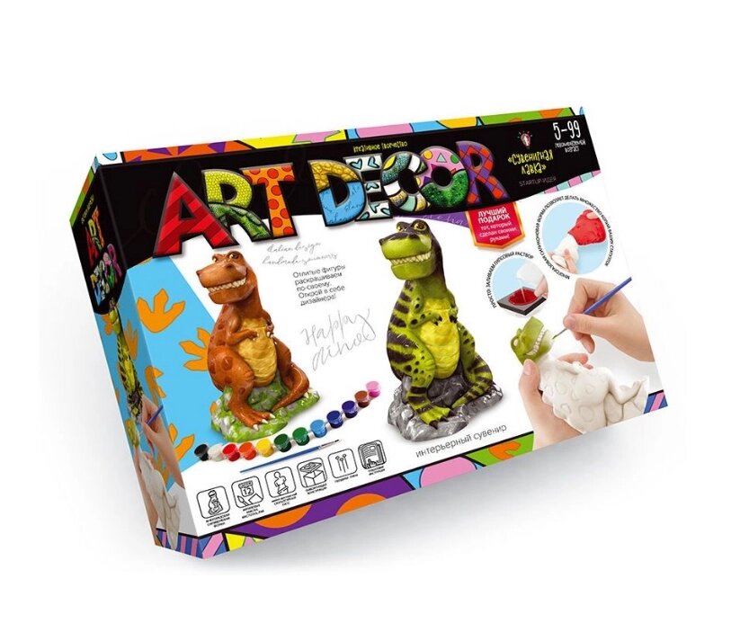 Набір креативної творчості ART DECOR Динозавр ARTD-01-04U (Danko Toys) від компанії Стродо - фото 1