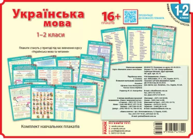 Наочність нового покоління Українська мова Плакати 1-2 класи (Укр) Ранок ##от компании## СТРОДО - ##фото## 1