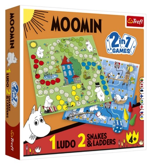Настільна гра Лудо 2 в 1. Мумі-тролі. Ludo 2 in 1: Moomin 02208 (Trefl) від компанії Книгарня БУККАФЕ - фото 1