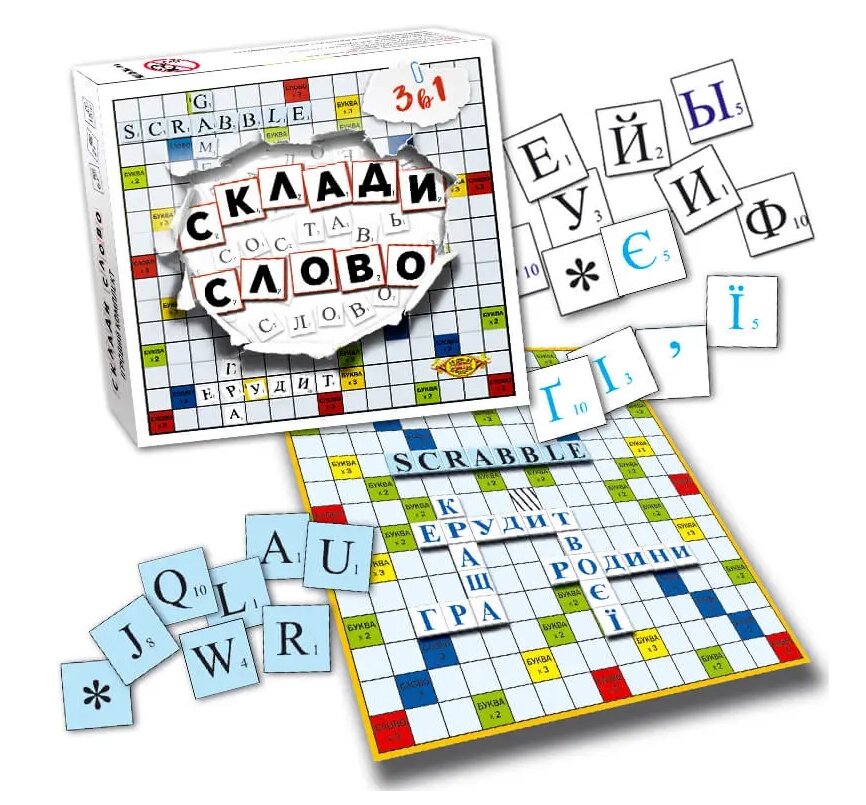 Настільна гра  Склади слово. Ерудит. Scrabble. MKM0316 (Талант) від компанії Стродо - фото 1