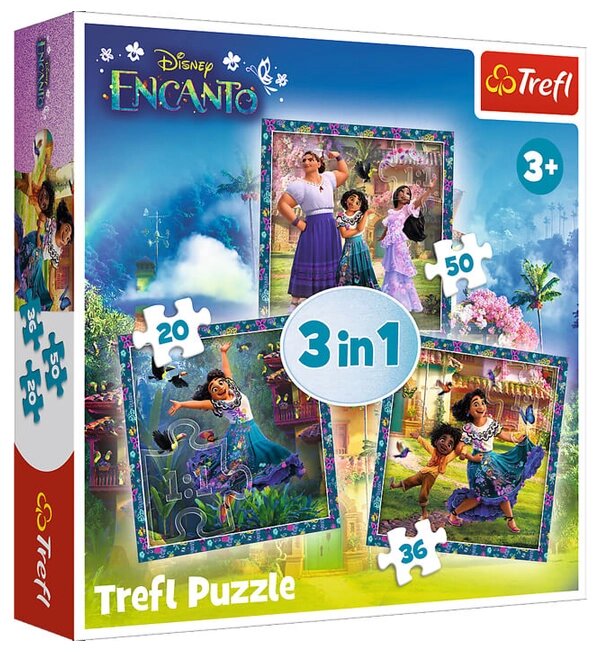 Пазли 3 в 1 Герої чарівного Енканто. Disney Encanto (20,36,50 ел.) 34866 (Trefl) від компанії Книгарня БУККАФЕ - фото 1