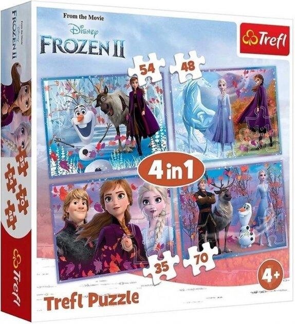 Пазли 4 в 1 Крижане серце-2. Мандрівка у невідомість. Disney Frozen 2. (35,48,54,70 ел.) 34323 (Trefl) від компанії Книгарня БУККАФЕ - фото 1