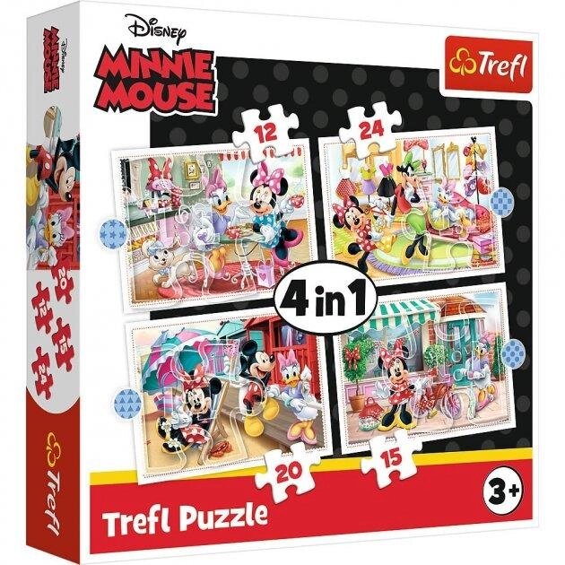 Пазли 4 в 1 Мишка Мінні з друзями. Disney Minnie (12,15,20,24 ел.) 34355 (Trefl) від компанії Книгарня БУККАФЕ - фото 1