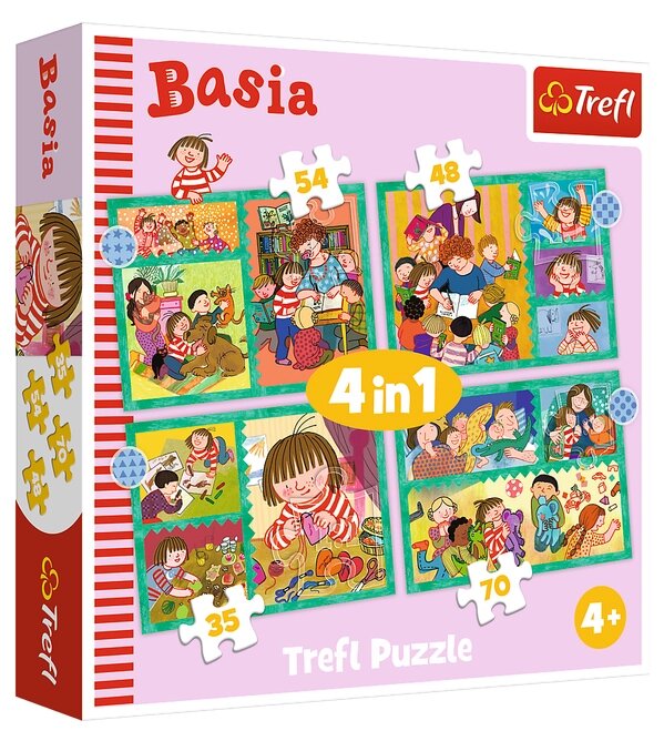 Пазли 4 в 1 Пригоди. Сім'я Базі. The adventures of Basia 34606 (Trefl) від компанії Книгарня БУККАФЕ - фото 1