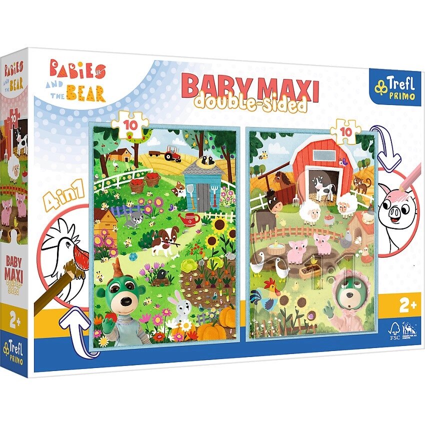 Пазли BABY MAXI. Ферма (10 + 10 ел.) 43000 (Trefl) від компанії Книгарня БУККАФЕ - фото 1