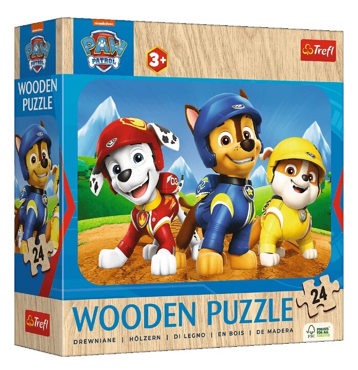 Пазли фігурні з дерева Чарівні собачки. PAW Patrol (24 елм.) 20265 (Trefl) від компанії Книгарня БУККАФЕ - фото 1