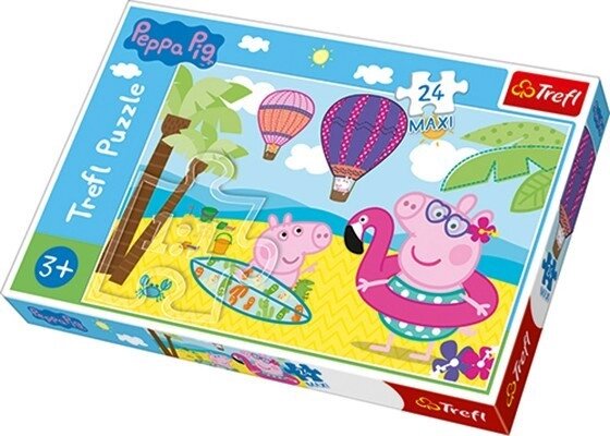 Пазли Maxi Канікули Свинки Пеппи. Peppa Pig (24 ел.) 14293 (Trefl) від компанії Книгарня БУККАФЕ - фото 1