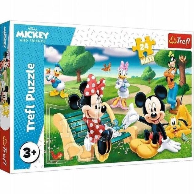 Пазли Maxi Мишка Міккі серед друзів. Disney Standard Characters (24 ел.) 14344 (Trefl) від компанії Книгарня БУККАФЕ - фото 1