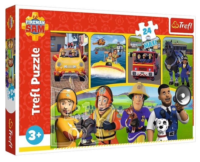 Пазли Maxi Пожежний Сем і друзі. Fireman Sam and friends (24 ел.) 14356 (Trefl) від компанії Книгарня БУККАФЕ - фото 1