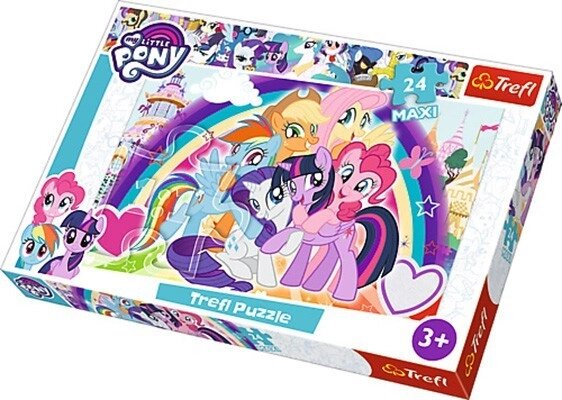 Пазли Maxi Щасливі Поні. Hasbro, My Little Pony (24 ел.) 14269 (Trefl) від компанії Книгарня БУККАФЕ - фото 1