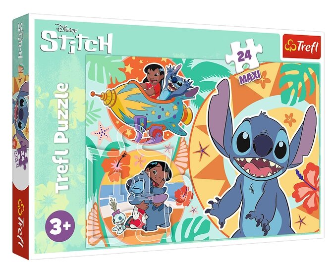 Пазли Maxi Веселий день Лоли та Стітча. Happy day of Lilo & Stitch (24 ел.) 14365 (Trefl) від компанії Книгарня БУККАФЕ - фото 1