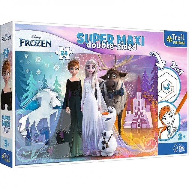 Пазли SUPER MAXI - Крижане серце-2. Веселий світ крижаної країни. Disney Frozen 2 (24 ел.) 41000 (Trefl) від компанії Книгарня БУККАФЕ - фото 1