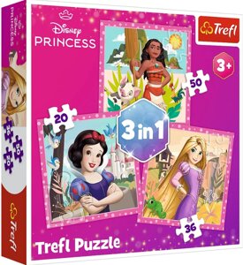 Пазли 3 в 1 Красиві квіти. Disney Princess (20,36,50 ел.) 34875 (Trefl)