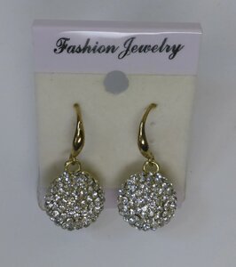 Сережки - кульки зі стразами (Fashion jewelry)