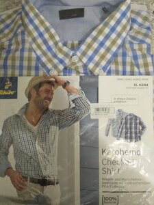 Сорочка чоловіча в клітку Tchibo Німеччина XL 49/50(UK)