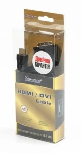 Кабель HDMI-DVI (18+1) 2 м., M/M, у блістері VD066-2M (Viewcon)