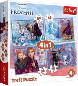 Пазли 4 в 1 Крижане серце-2. Мандрівка у невідомість. Disney Frozen 2. (35,48,54,70 ел.) 34323 (Trefl)