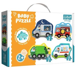 Пазли Baby Puzzle. Транспорт та професії. Vehicles and jobs (18 ел.) 36071 (Trefl)